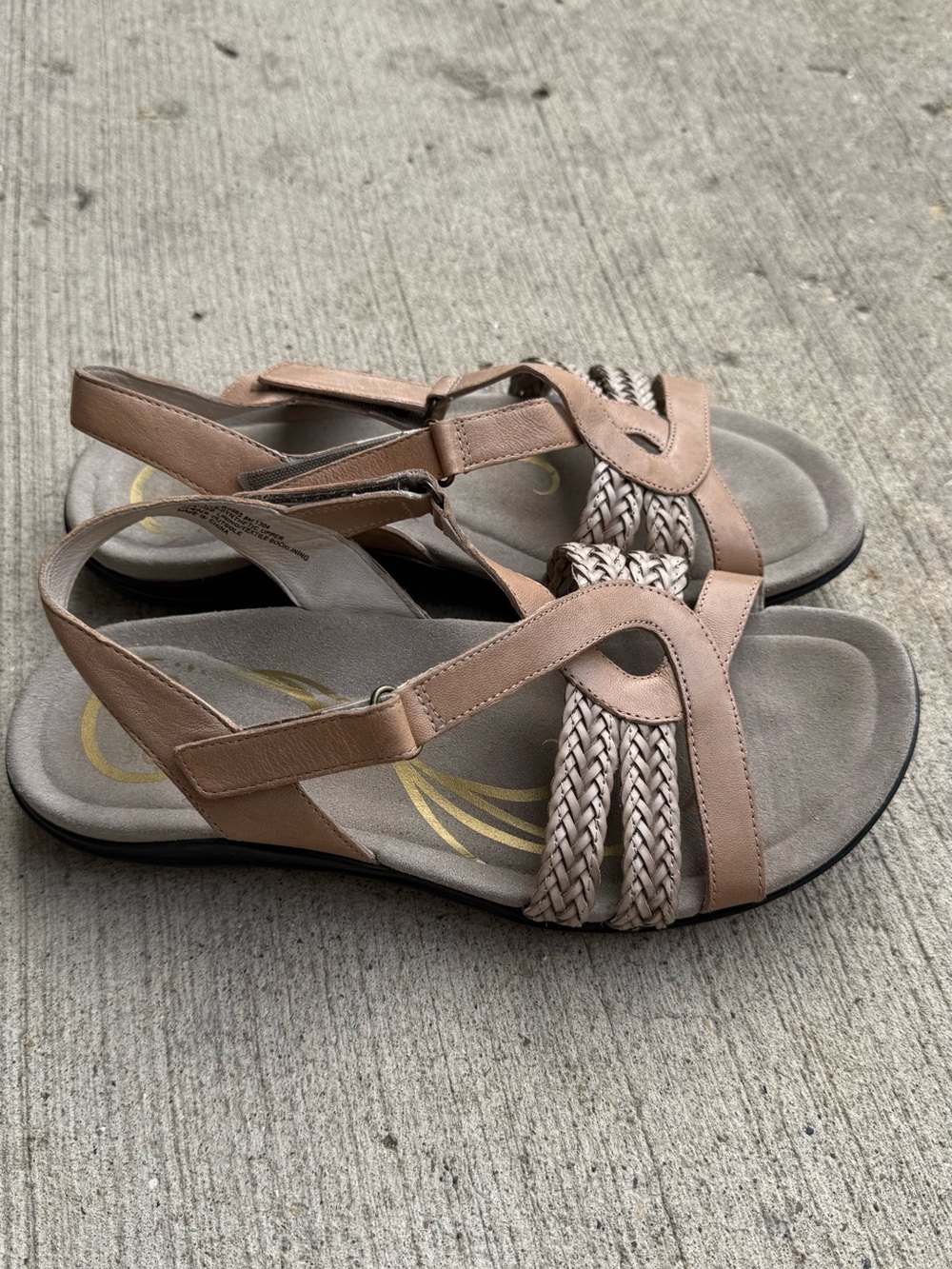 Abeo Blush Braided Slingback Sandals